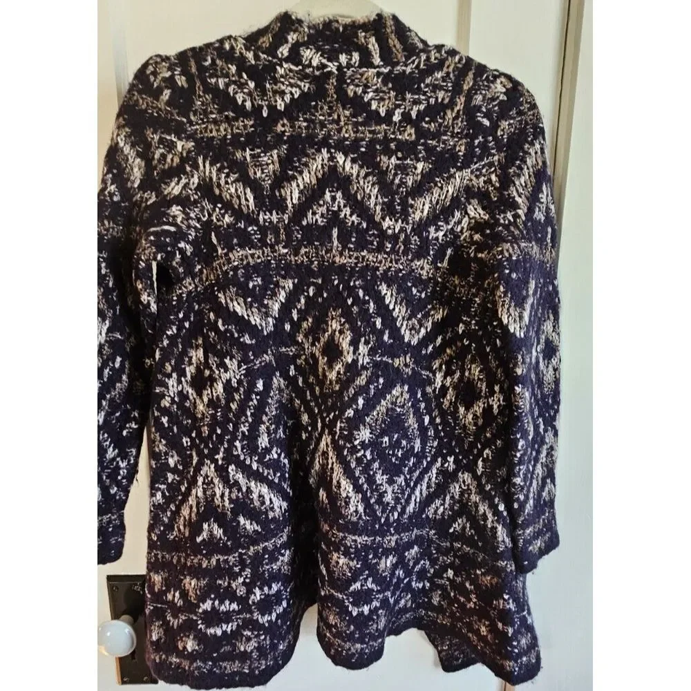 Lucky Brand western drapey open front cardigan coton wool blend woman Sz Small‎